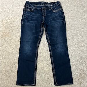 Silver Jeans Women's Dark Blue Straight Leg Jeans